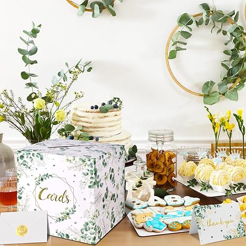 Miniatura 7 de Gatherfun Caja de tarjetas de despedida de soltera y caja de sobre de bautismo para regalo de boda, decoración de fiesta de bebé o despedida de