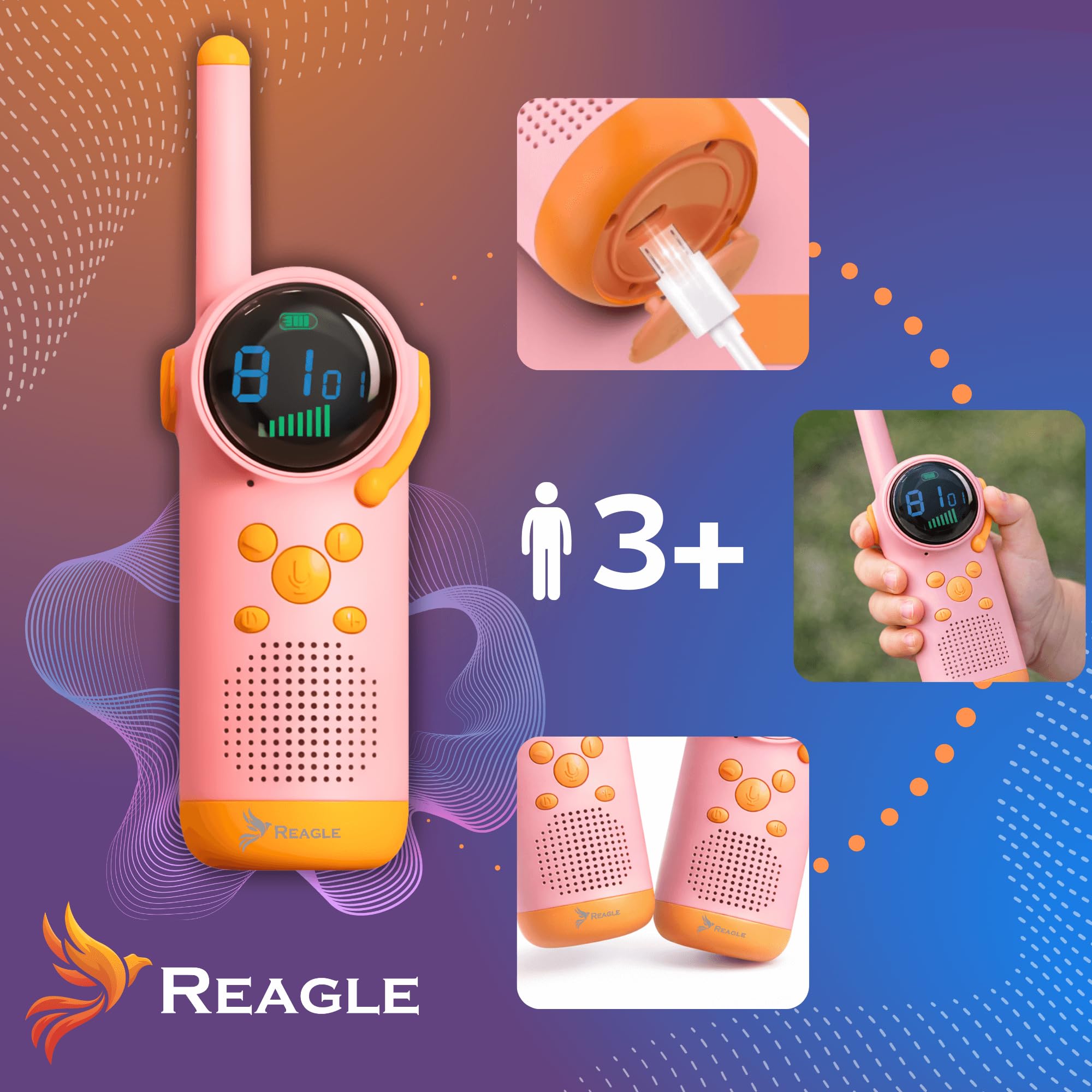 Reagle Talkie Walkie Enfants Rechargeable