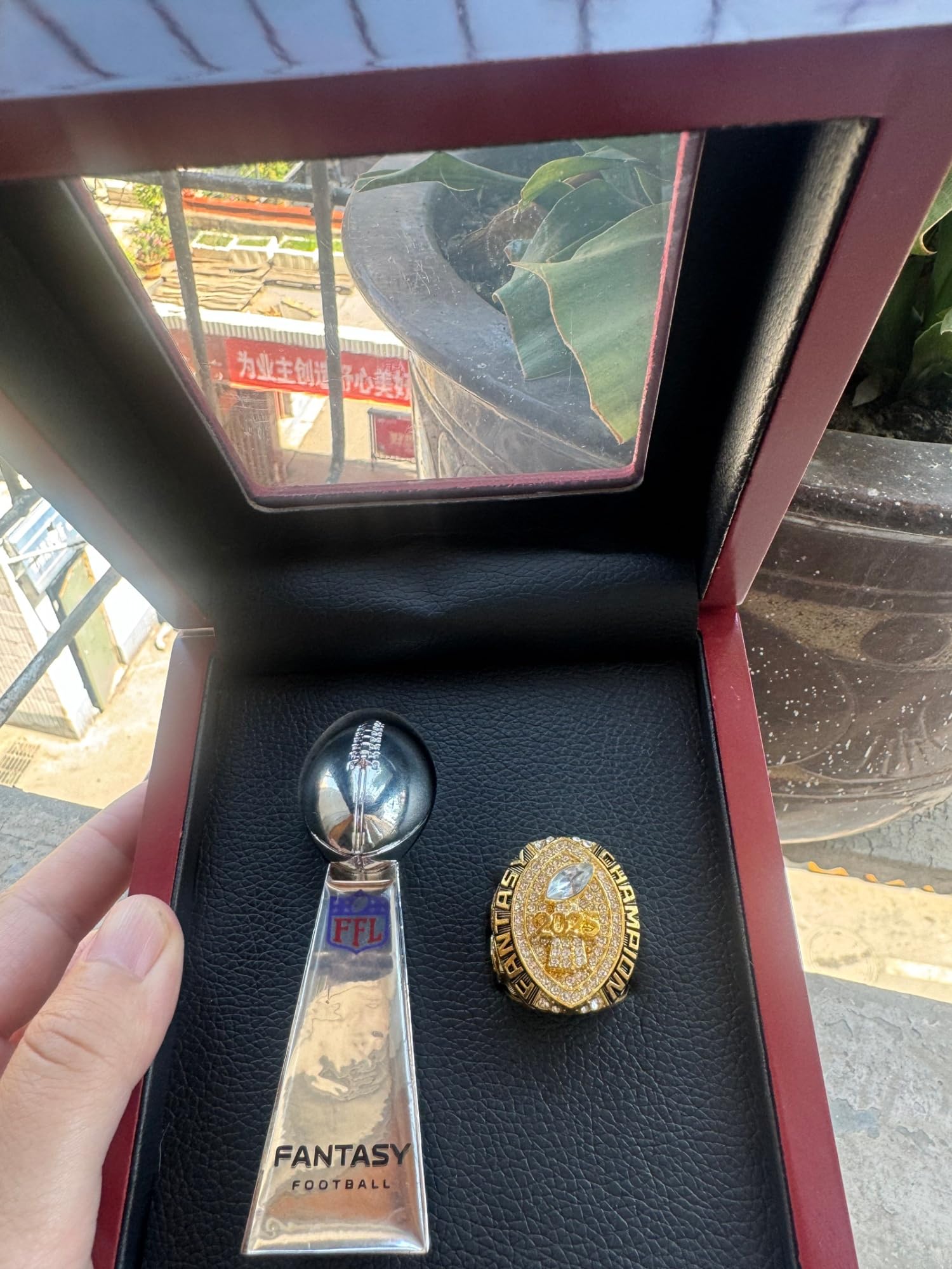 Fantasy Football Rings 2025 Championship Rings Collection FFL Championship Trophy Geschenkbox Ring Display Box