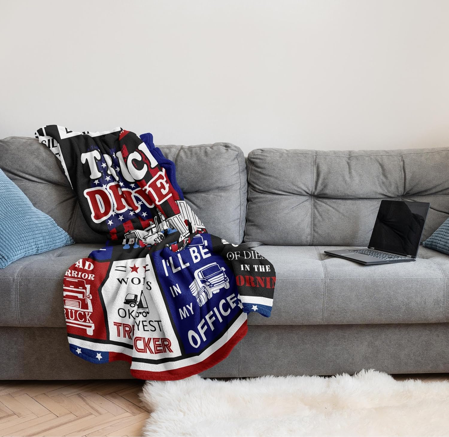 Gifts for Truck Drivers, Truck Driver Gifts for Men Blanket 60"x50", Cool Trucker Gifts, Truck Lovers Gift Ideas, Truck Driver Birthday Appreciation Gifts, Best Truckers Ever, Trucker Dad Gift - Image 4