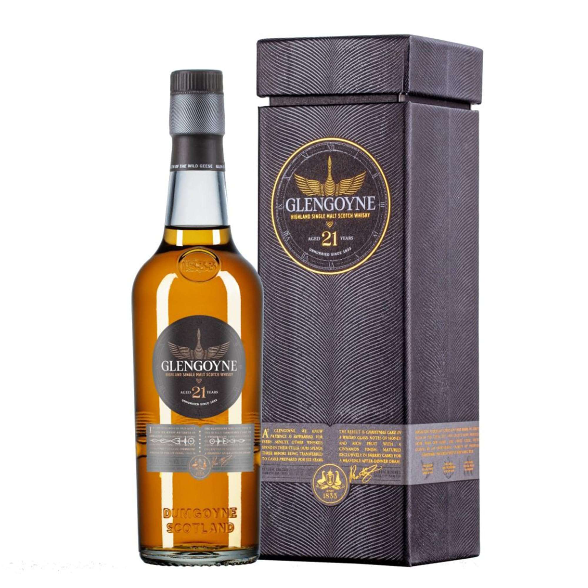 Glengoyne 21 Year Old | Highland Single Malt Scotch Whisky | 20cl 43% ABV | Award-Winning Whisky Distilled Slowly and Matured in Sherry Casks for Fruity Flavour | Ideal for Gifting