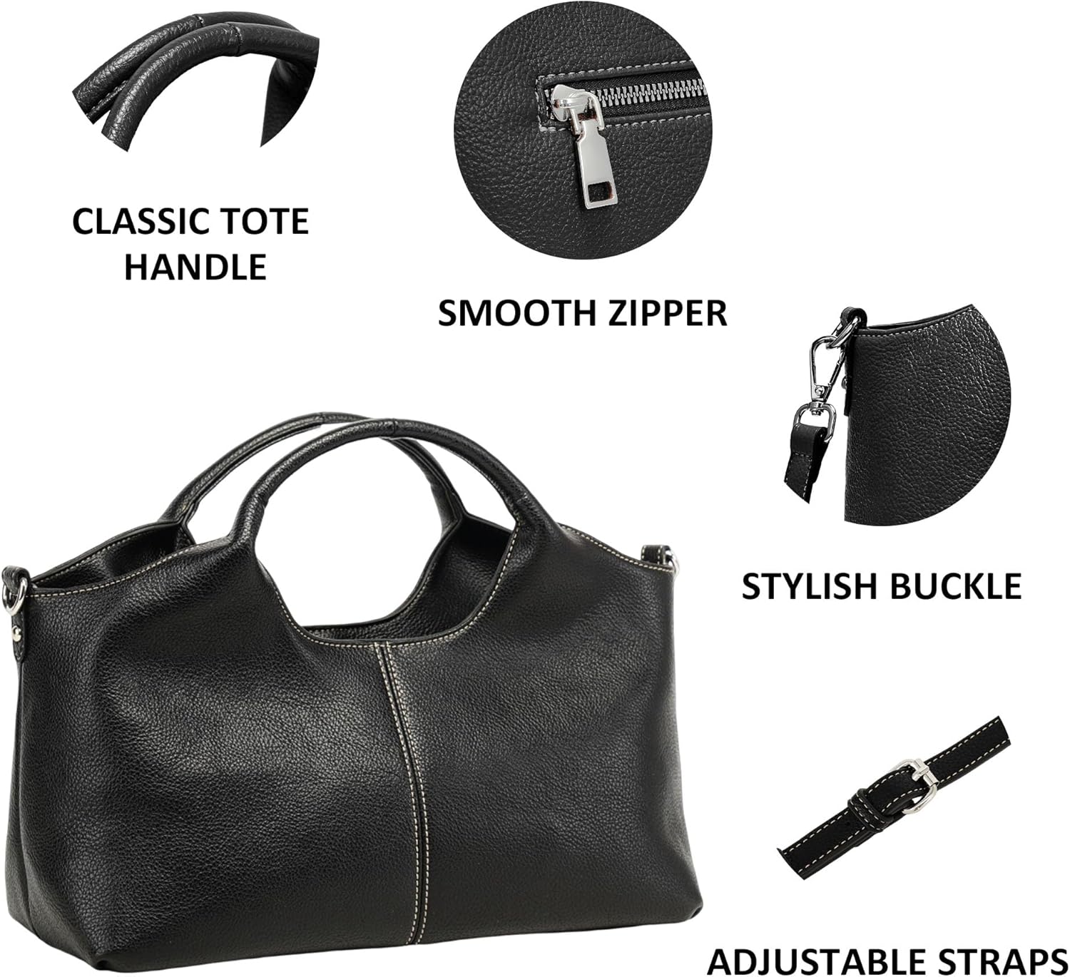 GEMIU Shoulder Bags for Women,Vegan Leather Crossbody and Satchel Handbags Designer Hobo Medium Size Tote