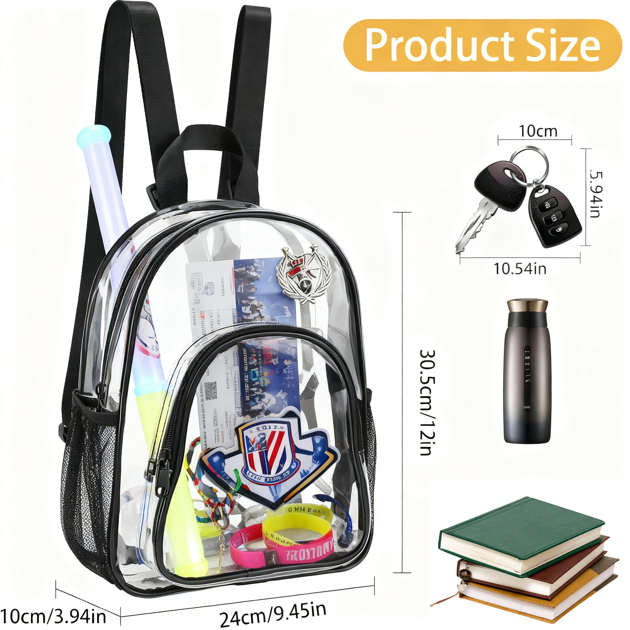 Zaino trasparente in PVC trasparente piccolo zaino portatile leggero mini carino borsa trasparente moda Daypack