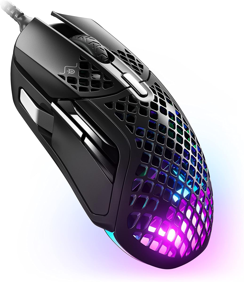 SteelSeries Aerox 5 - Lightweight Gaming Mouse - 18000 CPI -- TrueMove Air Optical Sensor - Ultra-Lightweight Water Resistant Design - Universal USB-C Connectivity (Renewed)