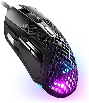 SteelSeries 62401 USB Gaming Mouse, Wired Aerox 5, Ultra Lightweight, 9 Buttons, Fast Response, Long Use Time with TRUEMOVE AIR Sensor, Black