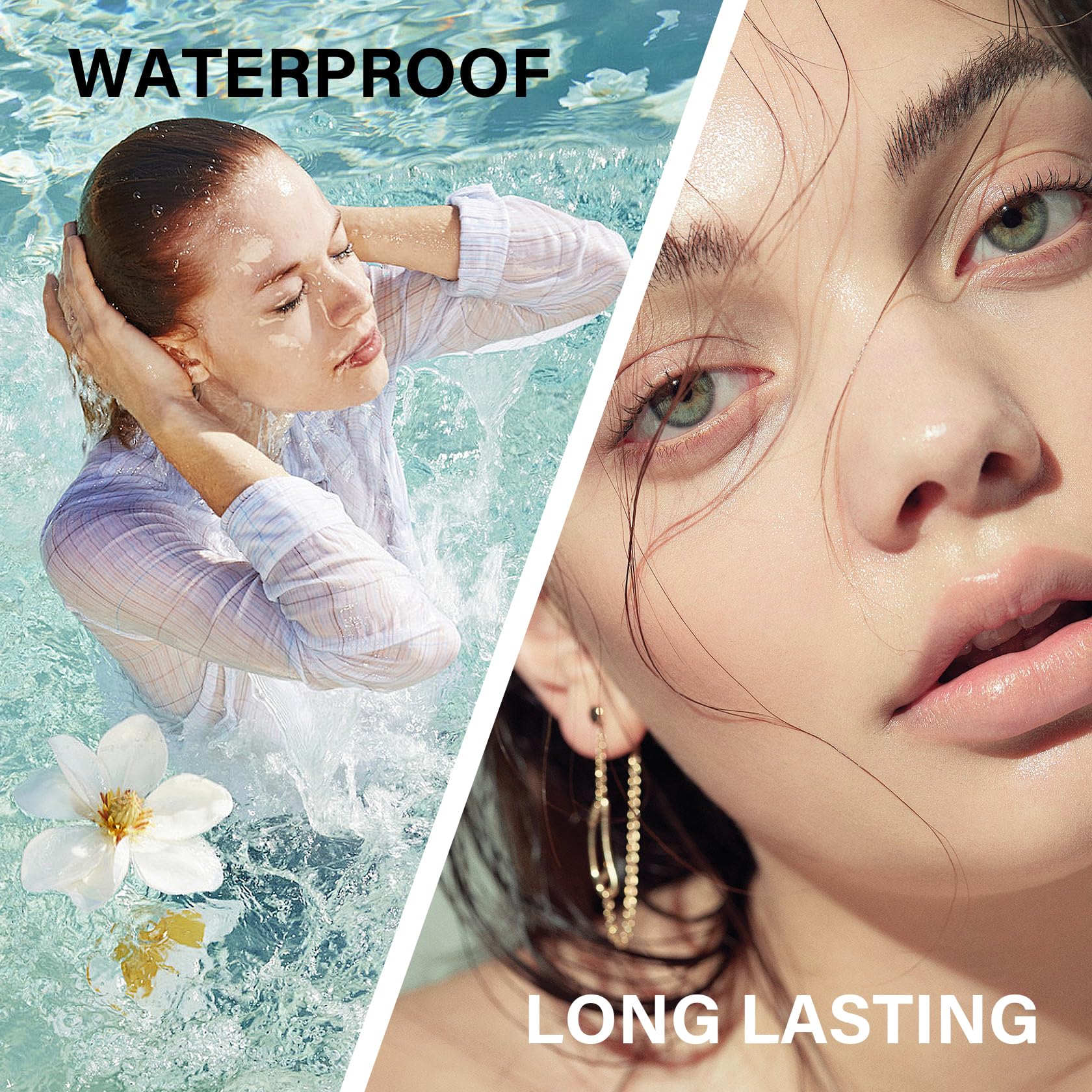 2 unidades de crema CC con cojín de aire de cabeza de hongo, crema hidratante duradera para control de aceite para todo tipo de piel, corrector de cobertura completa, base líquida, juego de maquillaje 6