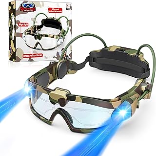 sportsvoutdoors Kids Night Vision Goggles - Adjustable Spy Gear Kids Goggles Toy with LED Light Beams, Cool Glasses for 6-12 Boys Girls Role Play in The Dark