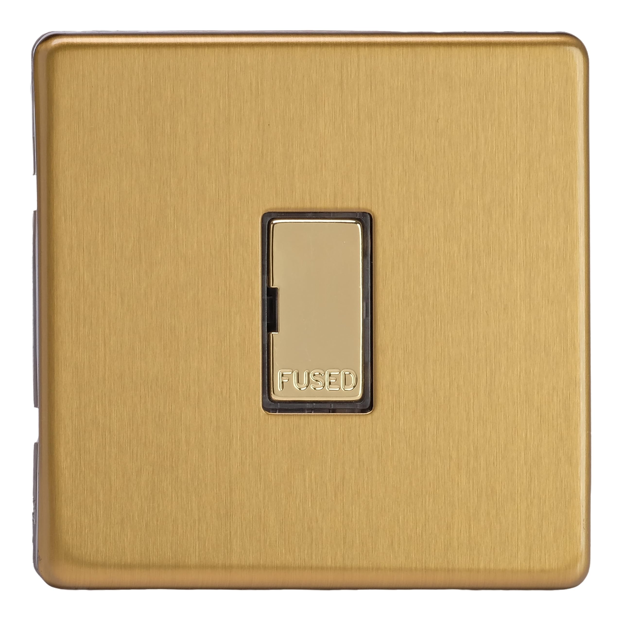 Varilight 13A Unswitched Fused Spur with Metal Inserts Brushed Brass XDB6UDS