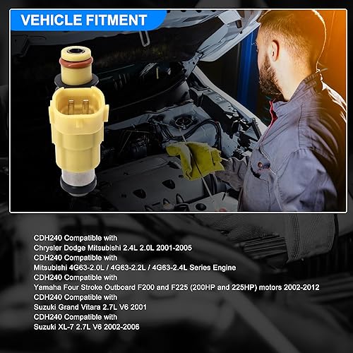 Miniatura 84 de HiSport Inyector de combustible 3 PCS 5WY2404A compatible con John Deere 825i Gator 3 cilindro motor MIA11720