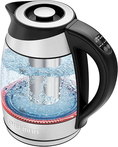 Chefman Electric Kettle with Temperature Control, 5 Presets LED Indicator