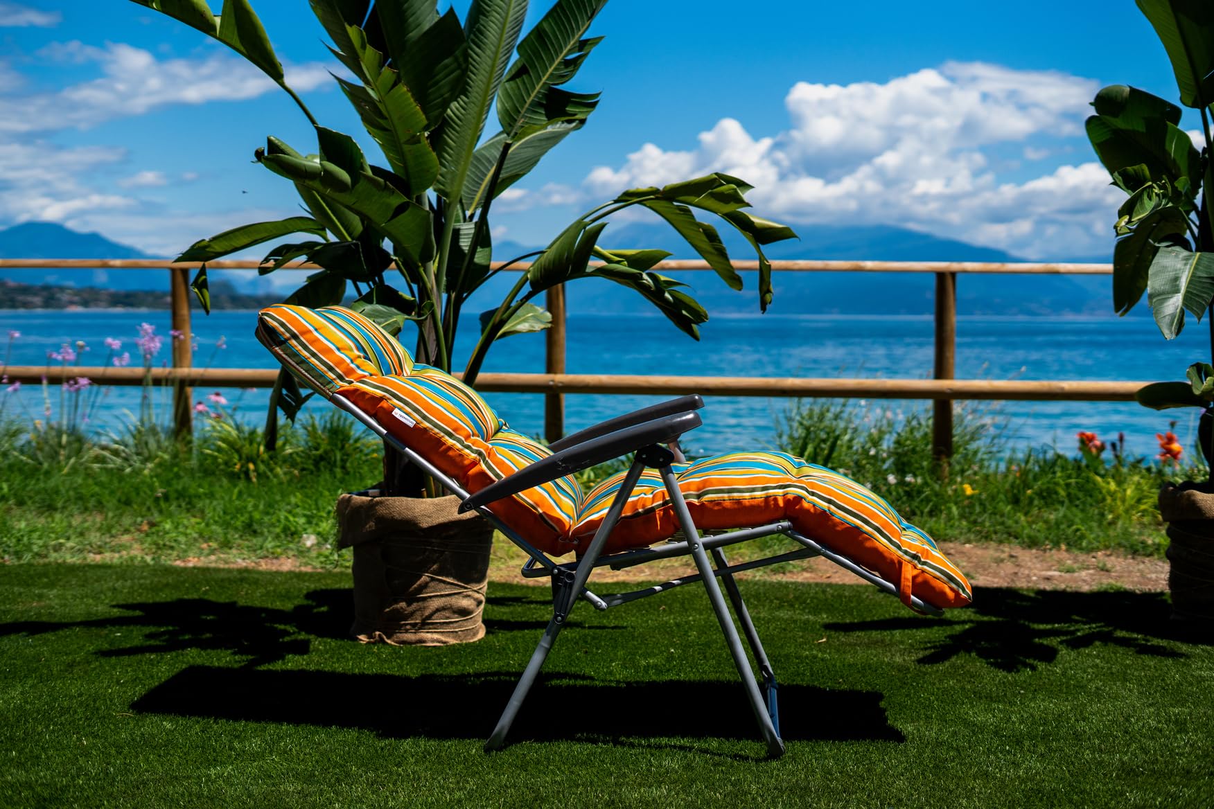 TECNOWEB Cuscino Imbottito per Sdraio con poggiapiedi (160x45cmx10cm) - 100% Made in Italy - Ricambio Cuscino Ideale per Sdraio da Giardino - Disponibili Diversi Colori
