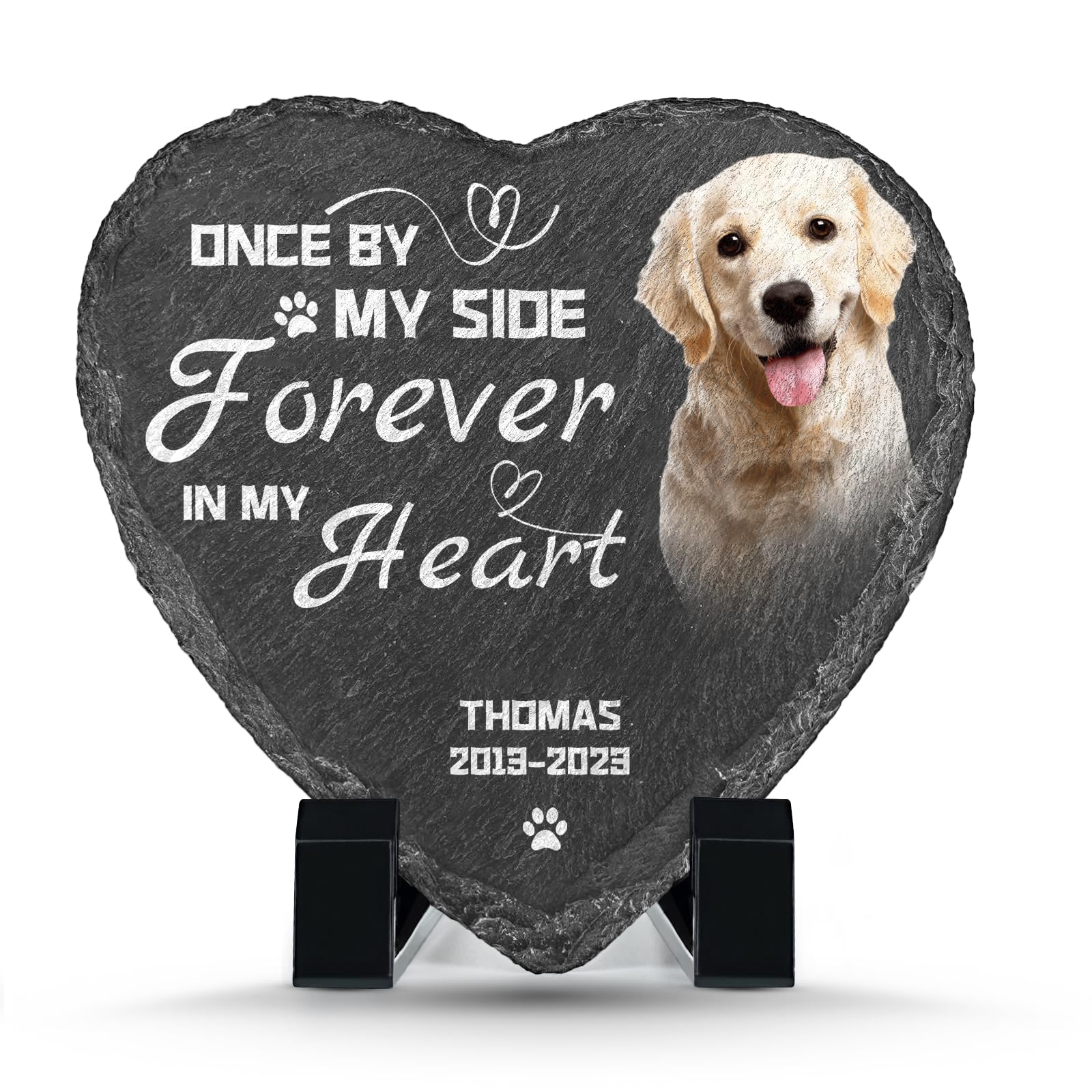 Dog Memorial Gifts for Loss of Dog, Personalized Dog Memorial Stone Plaque with Photo Name, Custom Dog Pet Grave Headstone, Loss of Dog Sympathy Gift for Dog Cat Lovers
