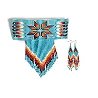 Vista 39 de Pinzas para el cabello con cuentas Colección hecha a mano estilo nativo americano (azul)