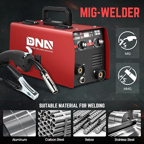 Vista 46 de DNA Motoring Soldador MIG portátil 120A Soldador de núcleo de flujo 110V Soldador de núcleo de flujo 2 en 1 MMA/Flux MIG Máquina de soldadura IGBT