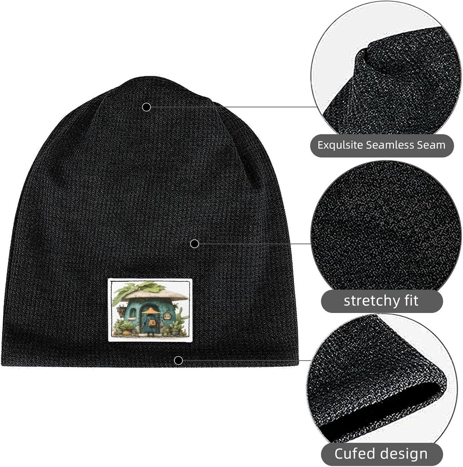 Little Boy Coming Home Waffle Knit Hat, Lightweight and Warm Winter Light Grey Casual Hat for All Kinds of Casual Outfits