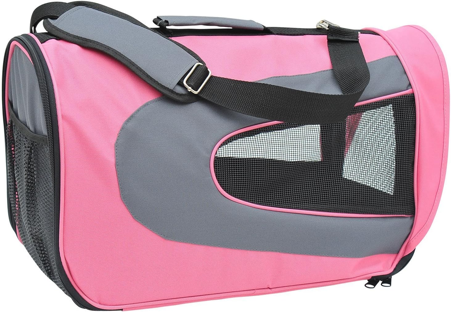 PawHut Soft Sided Pet Airline Carrier Foldable Dog Cat Bag Mesh Crate
