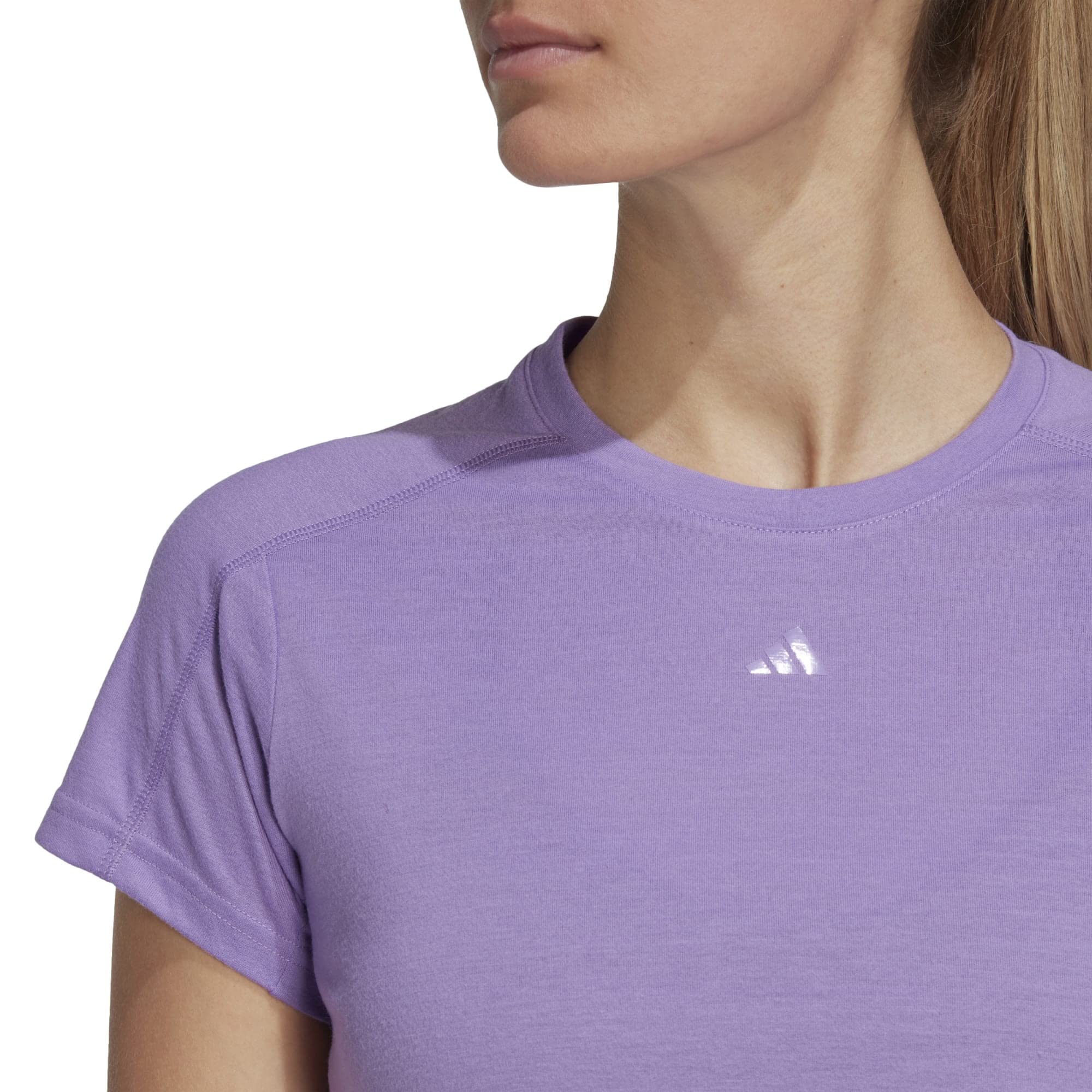 adidas Aeroready Train Essentials 3 Bar Logo Crop Tee T-Shirt à Manches Courtes Femme