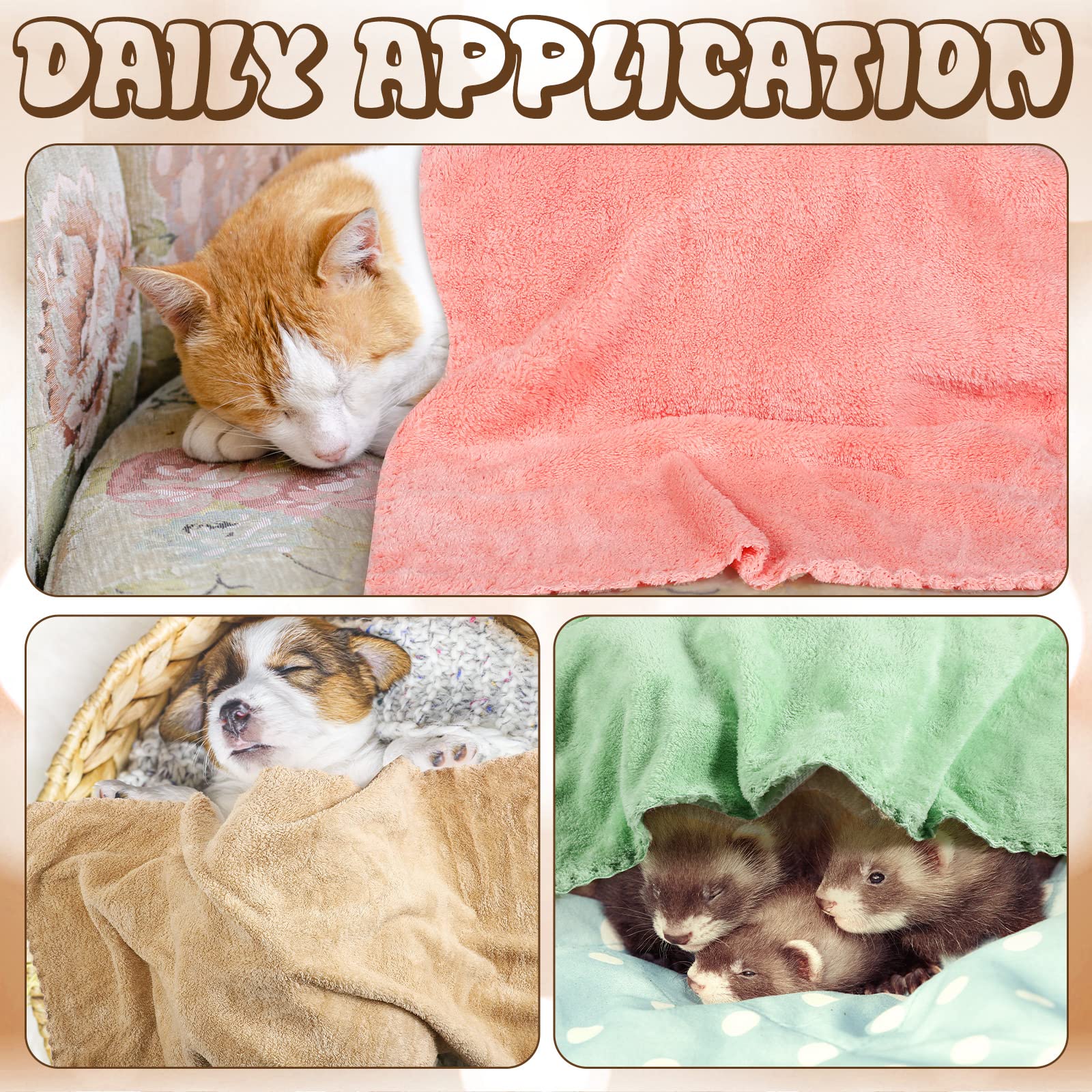 24-Pack Guinea Pig Fleece Blankets – Washable Cage Liners For Small Pets - View #7