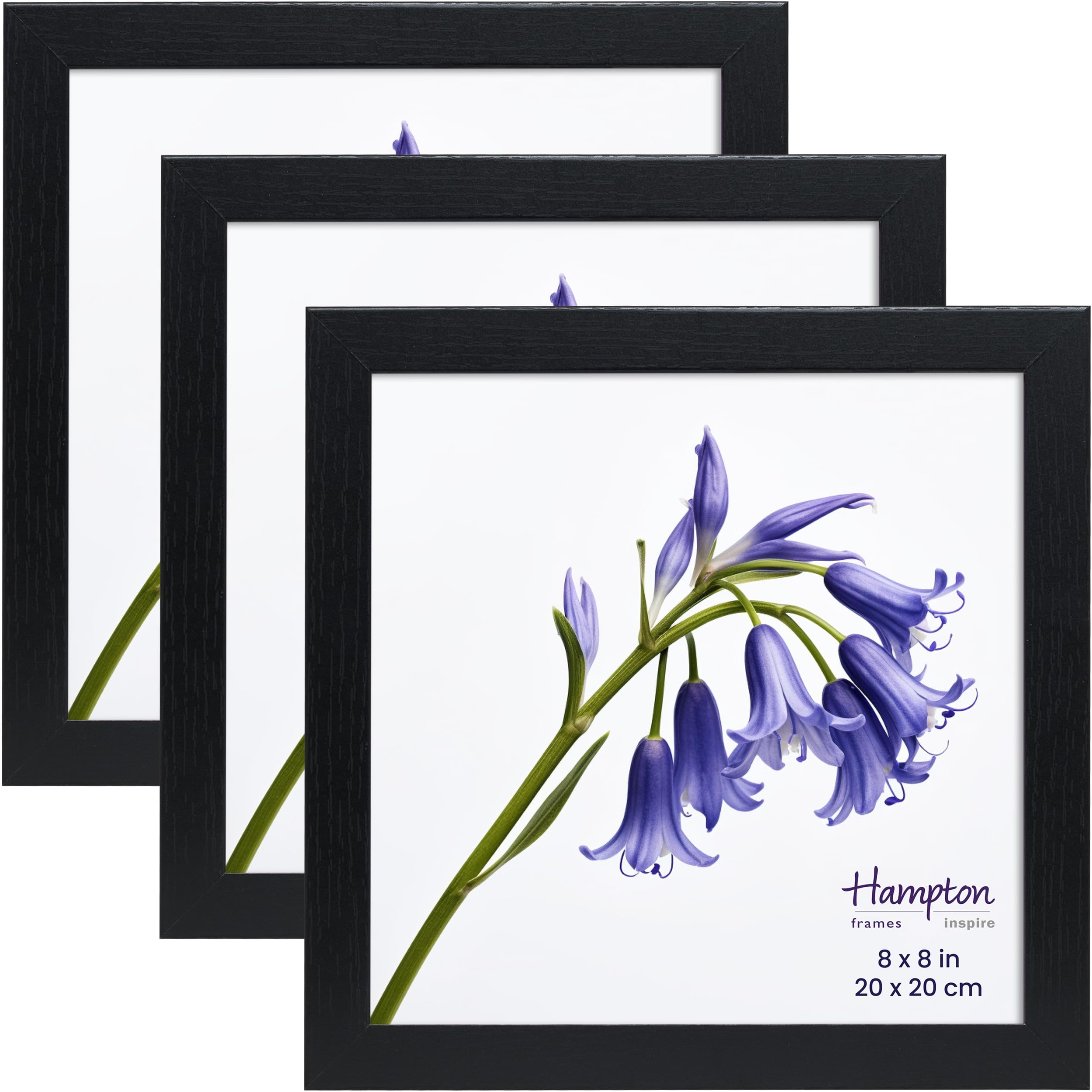 Inspire By Hampton Frames Black Inspire By Hampton Cambridge 8X8 (20X20cm) Square Picture Frame Acrylic (Non-Glass) Pack Of 3