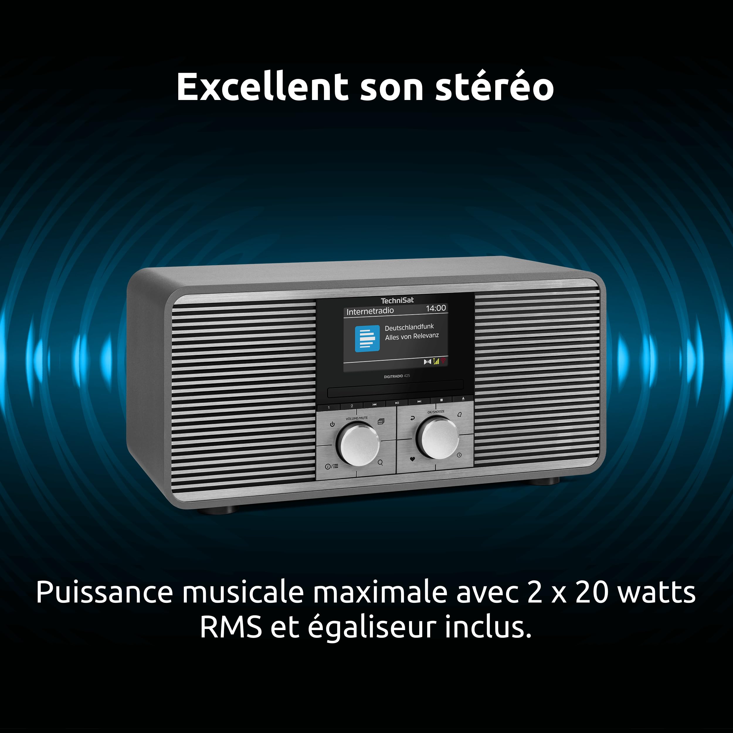 TechniSat DIGITRADIO 425 - Radio stéréo Dab+, Internet avec Lecteur CD