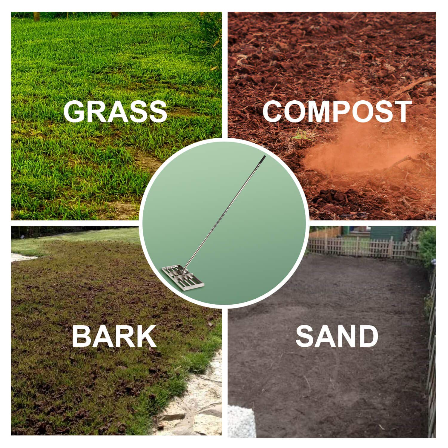 IWONGO Levelawn Tool Leveling Lawn Rake 36'' x 10'' Lawn Leveling