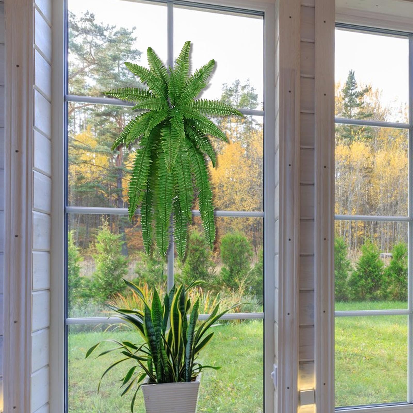 18 felci artificiali realistiche, resistenti ai raggi UV, ideali per esterni, giardino, terrazza, cortile, ufficio e casa
