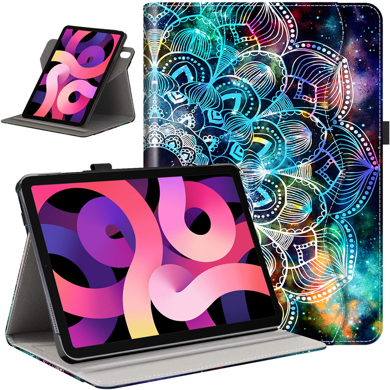 Retear 360 Degree Rotating Case for iPad 10.9 Inch 2020 - iPad Air 4 Case PU Leather Hard Back Shell Protective Smart Hard Stand Apple Cover for iPad Air 4th Gen. Auto Sleep / Wake