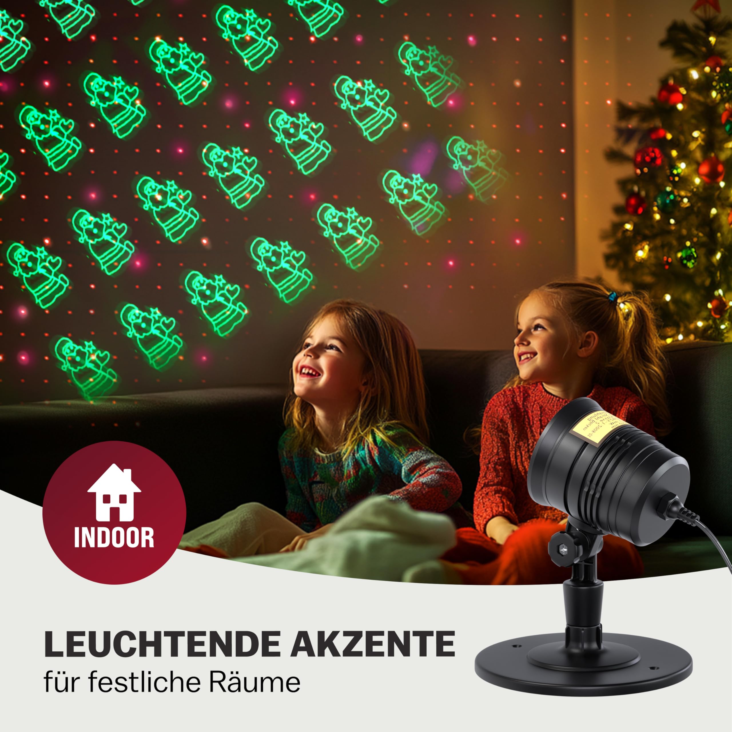 Monzana Proiettore Laser a LED di Natale IP44 Telecomando con Timer Babbo Natale Esterni Interni