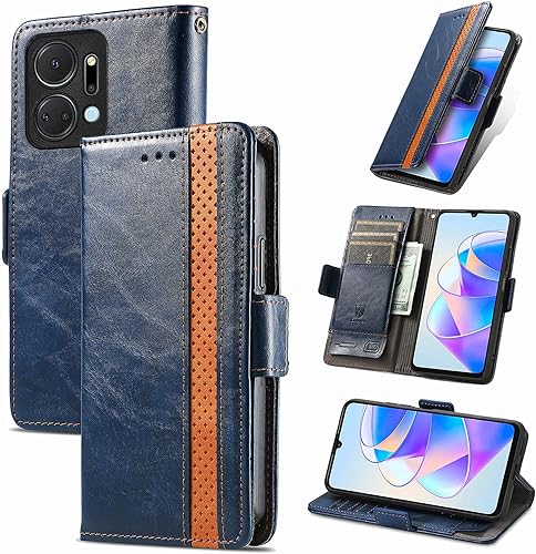 Miniatura 246 de Funda para Honor X7, Funda para Honor Play 30+ Plus Funda de piel sintética con ranuras para tarjetas Funda con soporte abatible Rojo