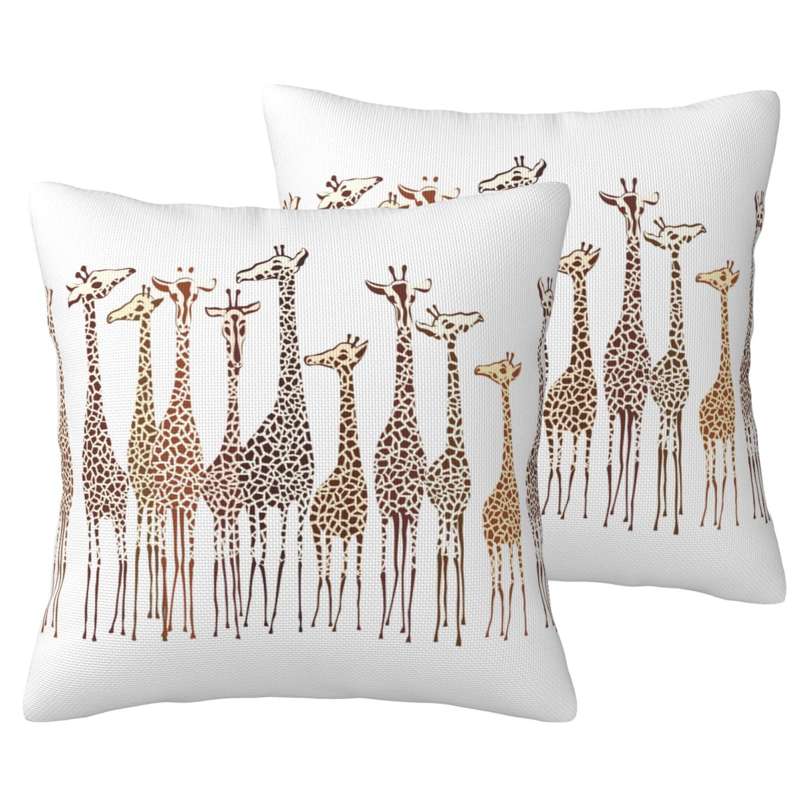 Housses de coussin motif girafes en imitation lin pour décorer votre canapé