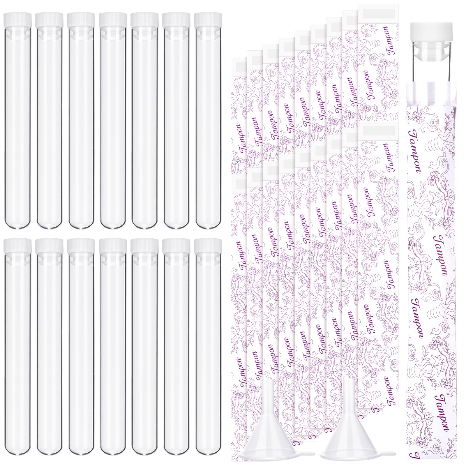 Copkim 38 Pcs Tampon Tube Set Included Plastic Travel Tube Containers for Women Tampon Reusable Wrappers(Groovy Style)