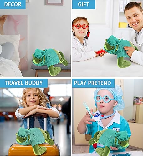 Miniatura 4 de DolliBu Juguete de peluche de médico de tortuga marina súper suave, disfraz de médico de tortuga marina con bonito uniforme y traje de gorra, regalo