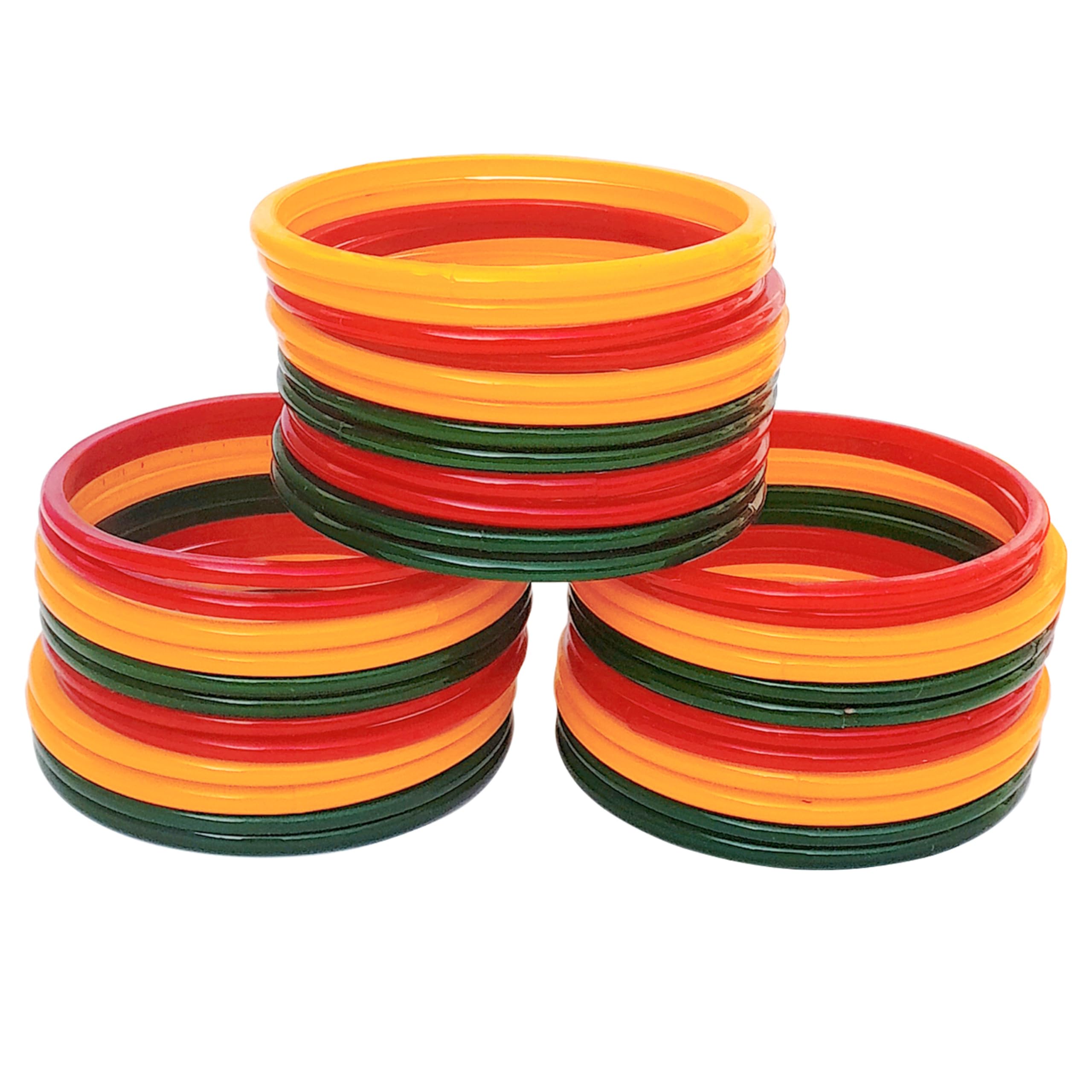 Laal Amrood Combo Pack Traditional Plain Fashion Stylish Glossy Glass Bangles Yellow Green Red Chudi Set for Festive Special Occasion (36 Bangles) (B07X55DDKV) Amazon Price History, Amazon Price Tracker