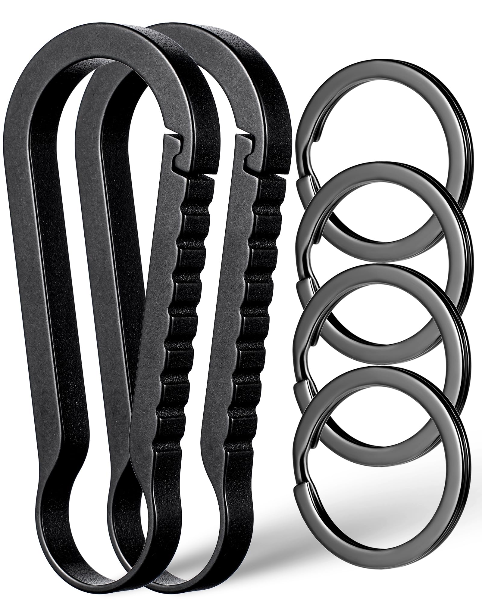 FEGVE Titanium Carabiner Keychain Clip, Small Key Holder Clip, Anti-Lost Quick Release Hook for Keys