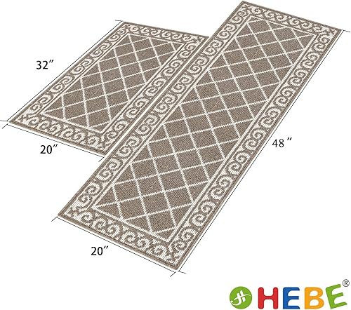 Miniatura 2 de HEBE Juego de alfombras de cocina de 3 piezas con pasillo juego de alfombras y tapetes de cocina antideslizantes lavables alfombra de área de cocina