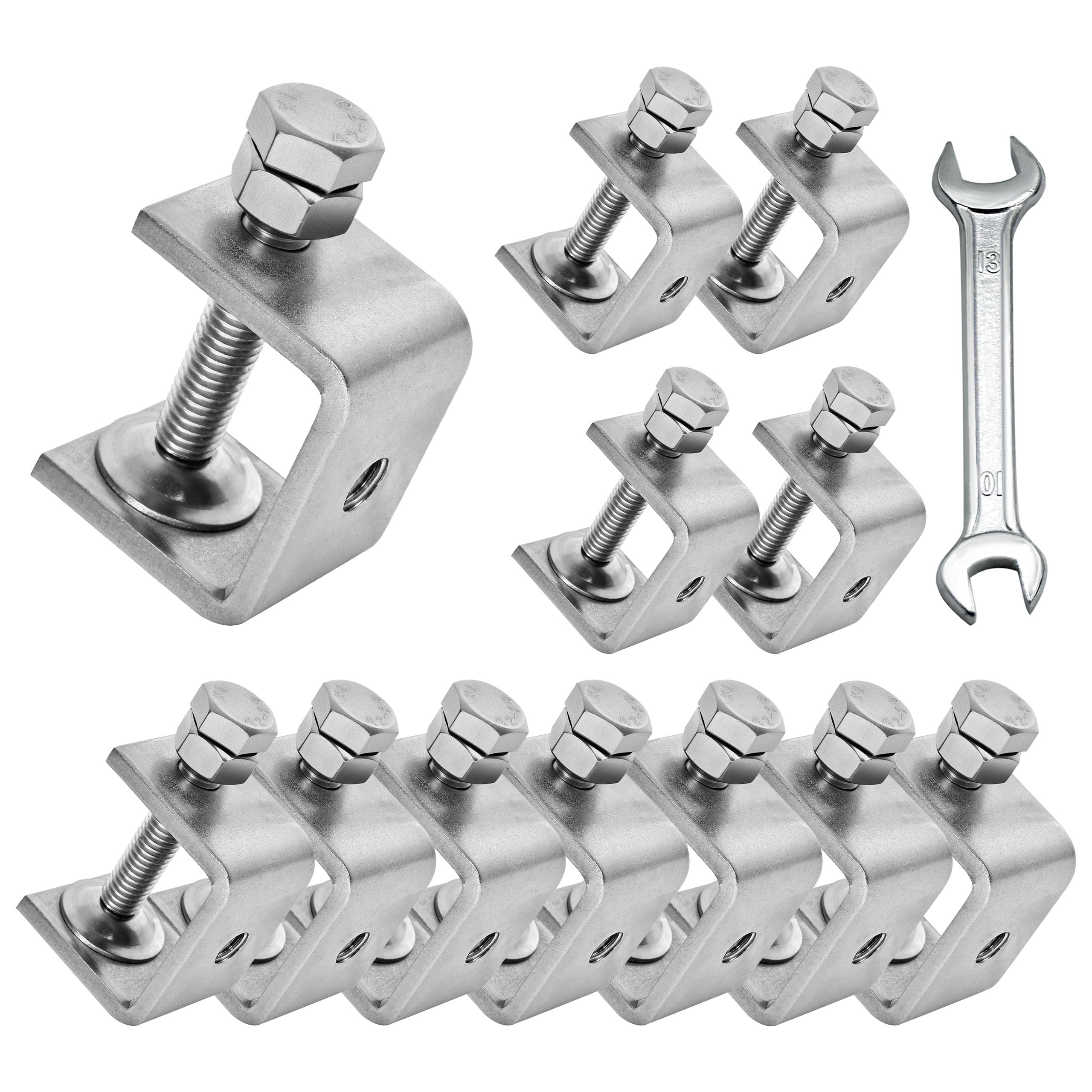 304 Stainless Steel C Clamp,30mm Mini Tiger Clamp,12 Pack
