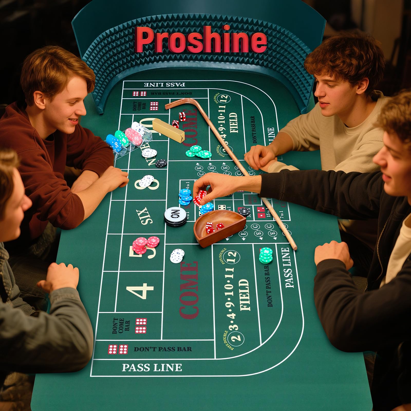 Tapis De Craps De Luxe – 83,5 X 40 Cm, Antidérapant, Pour Soirées Casino à La Maison