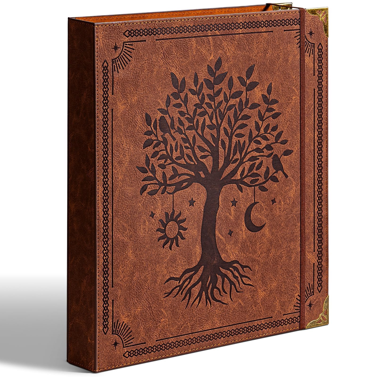 Ovesmusl Leather D Ring Binder Fits 8.5"x11" Letter Size Paper, 1.5 Inch D-Ring Binders Holds 400 Sheets, Notepad Paper Cover Loose Leaf Organizer