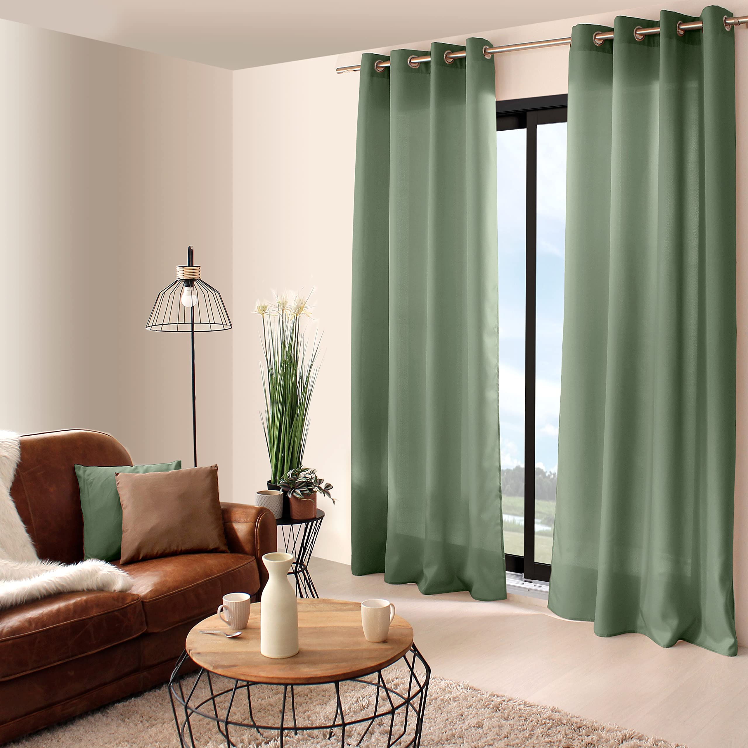 ED Enjoy HomeCurtain - Polyester - 140 x 240 cm - Clay - Basic Collection - Ready to Hang - Washable at 30 °C - For All Rooms - Bedding - Curtains