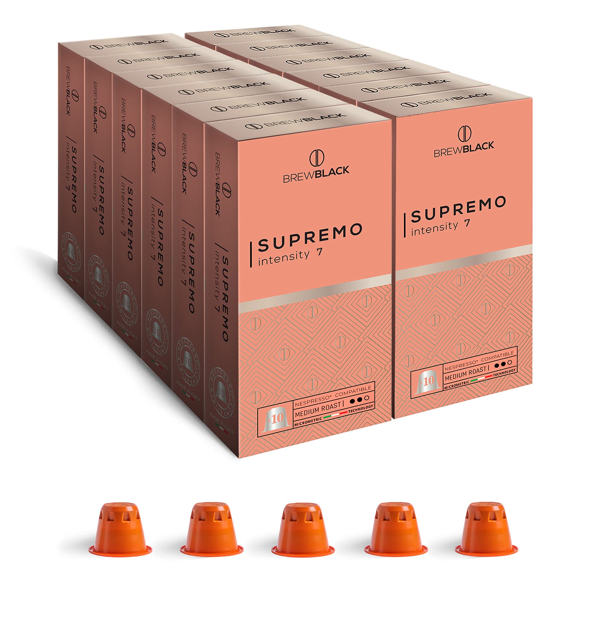 Buy BrewBlack Supremo Coffee Capsules 100 Arabica Nespresso