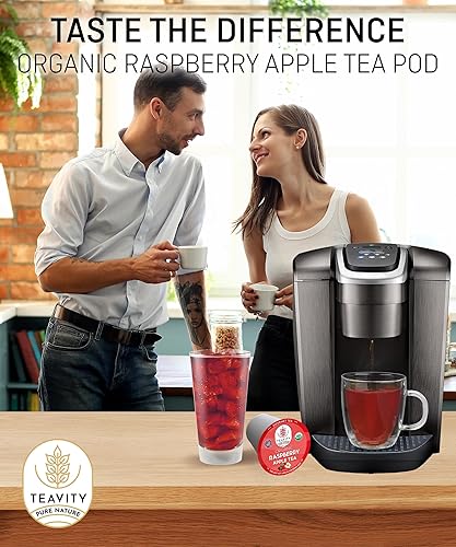 Miniatura 2 de TEAVITY Cápsulas de té de manzana de frambuesa orgánica  Cápsulas de té reciclables de una sola porción compatibles con cafeteras Keurig K-Cup 2.0