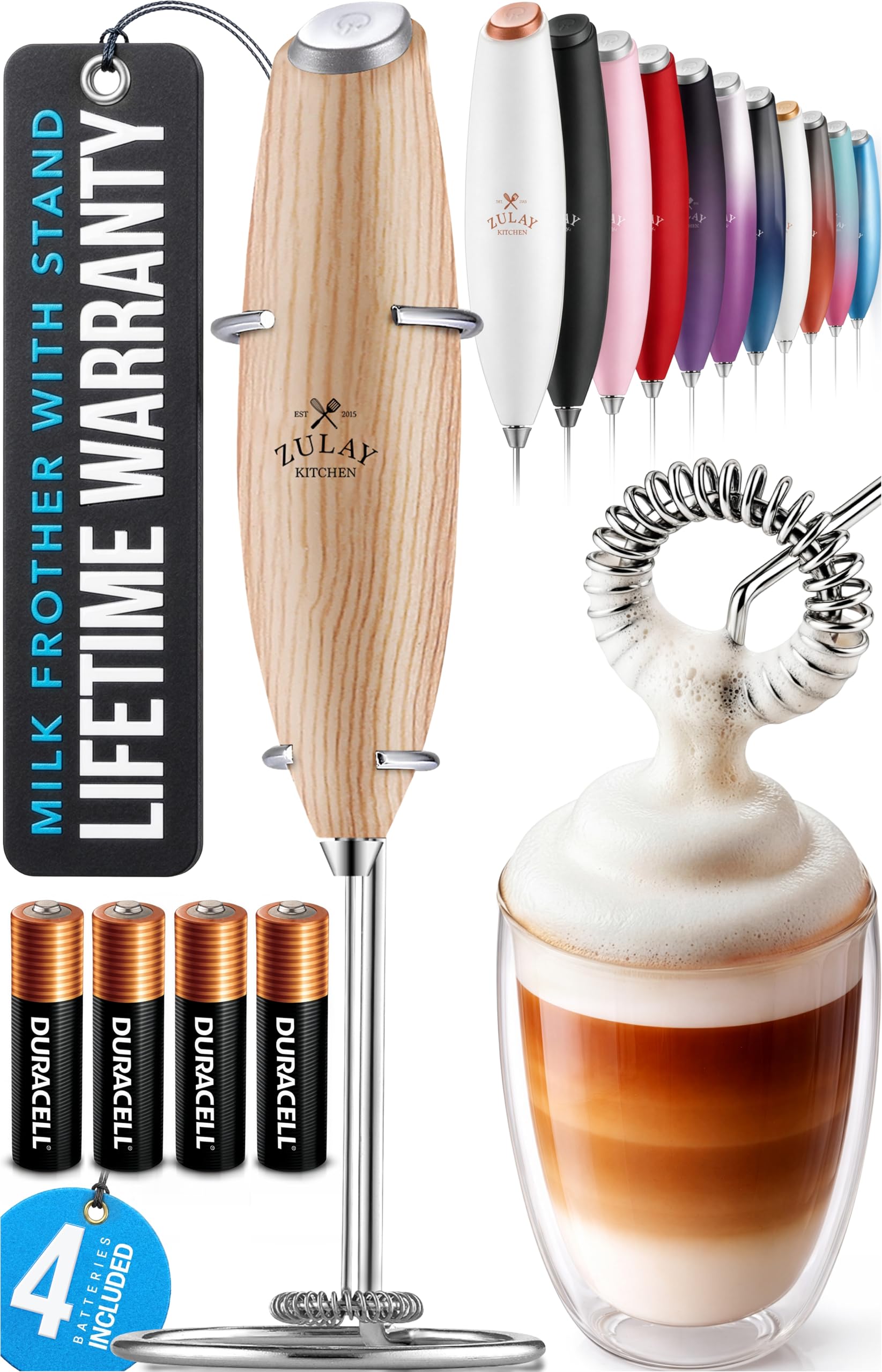 LATTEさま専用① Amazon.com: Zulay Kitchen Powerful Milk Frother Wand With Duracell