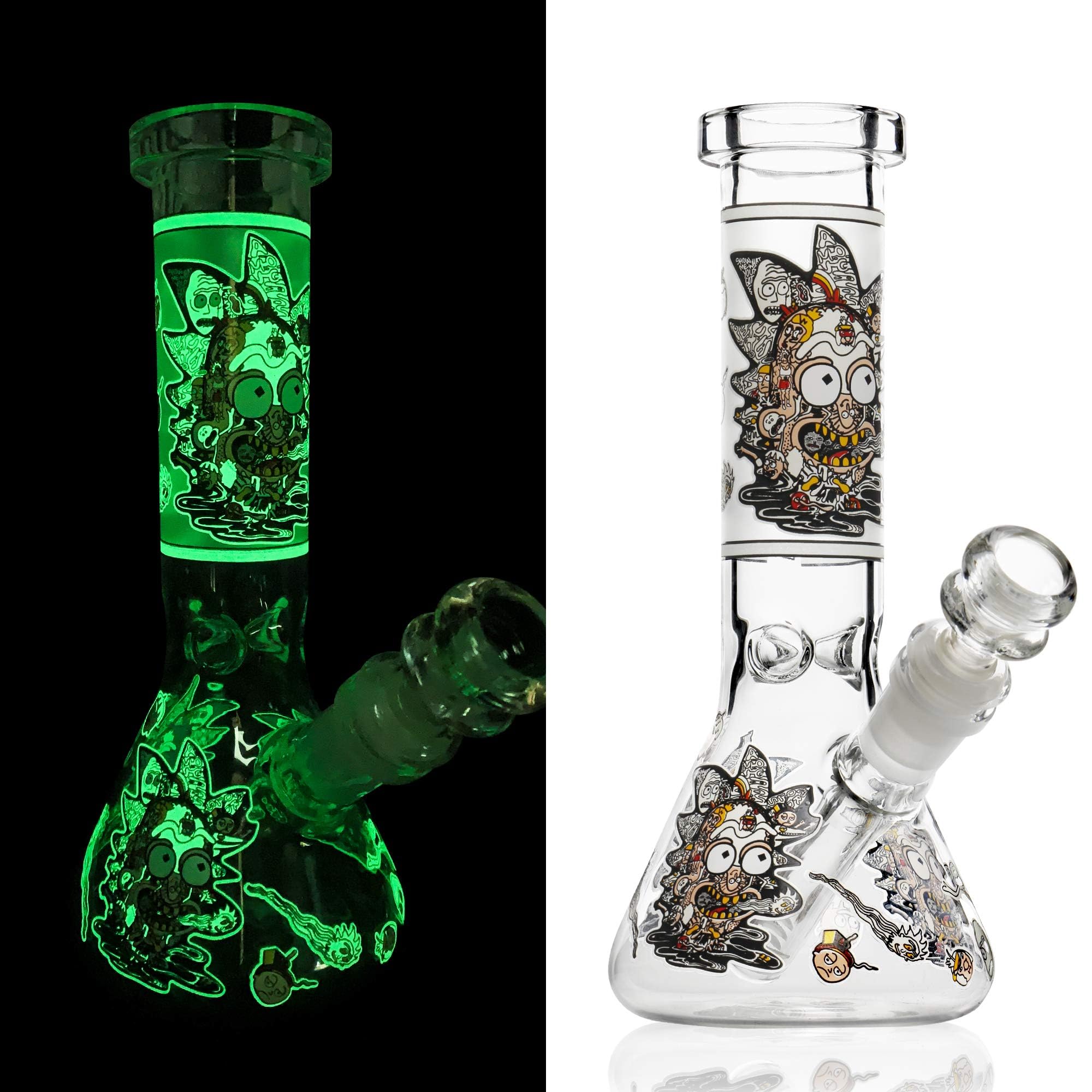 Chillbong 20cm Glasbong con ciotola da 14,5 mm, peso 350g, vetro resistente artigianale, tubo del vaso di filtraggio - Pear White