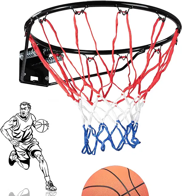 Lions Wall Mounted Basketball Hoop Set - 45cm with Net & Fixtures