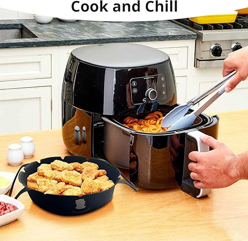 Miniatura 8 de ARIALASQUALITY 8 piezas de accesorios para freidora de aire, forros de silicona para freidora de aire, molde para mordedura de huevo, forros