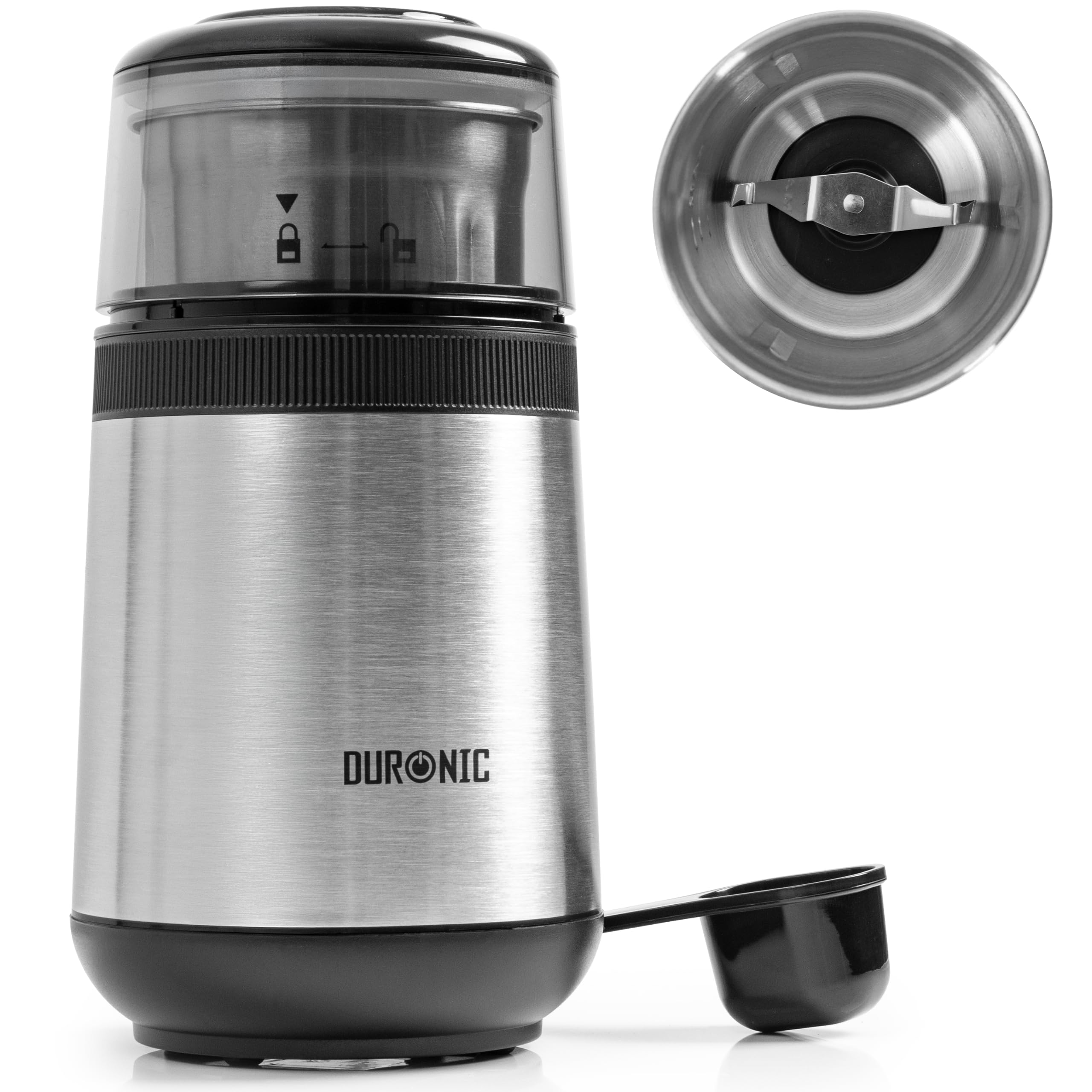 Duronic CG350 Electric Coffee Grinder, 220ml Stainless Steel Spice Grinder