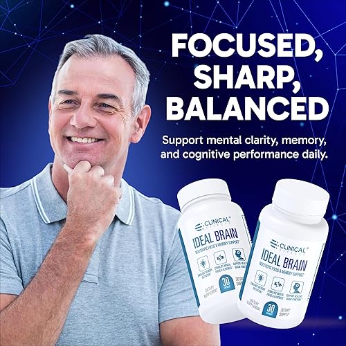 Miniatura 2 de Efectos clínicos: Ideal Brain - Suplemento dietético para el enfoque nootrópico y soporte de memoria, 30 cápsulas - Vitaminas B, GABA, Alpha-GPC -