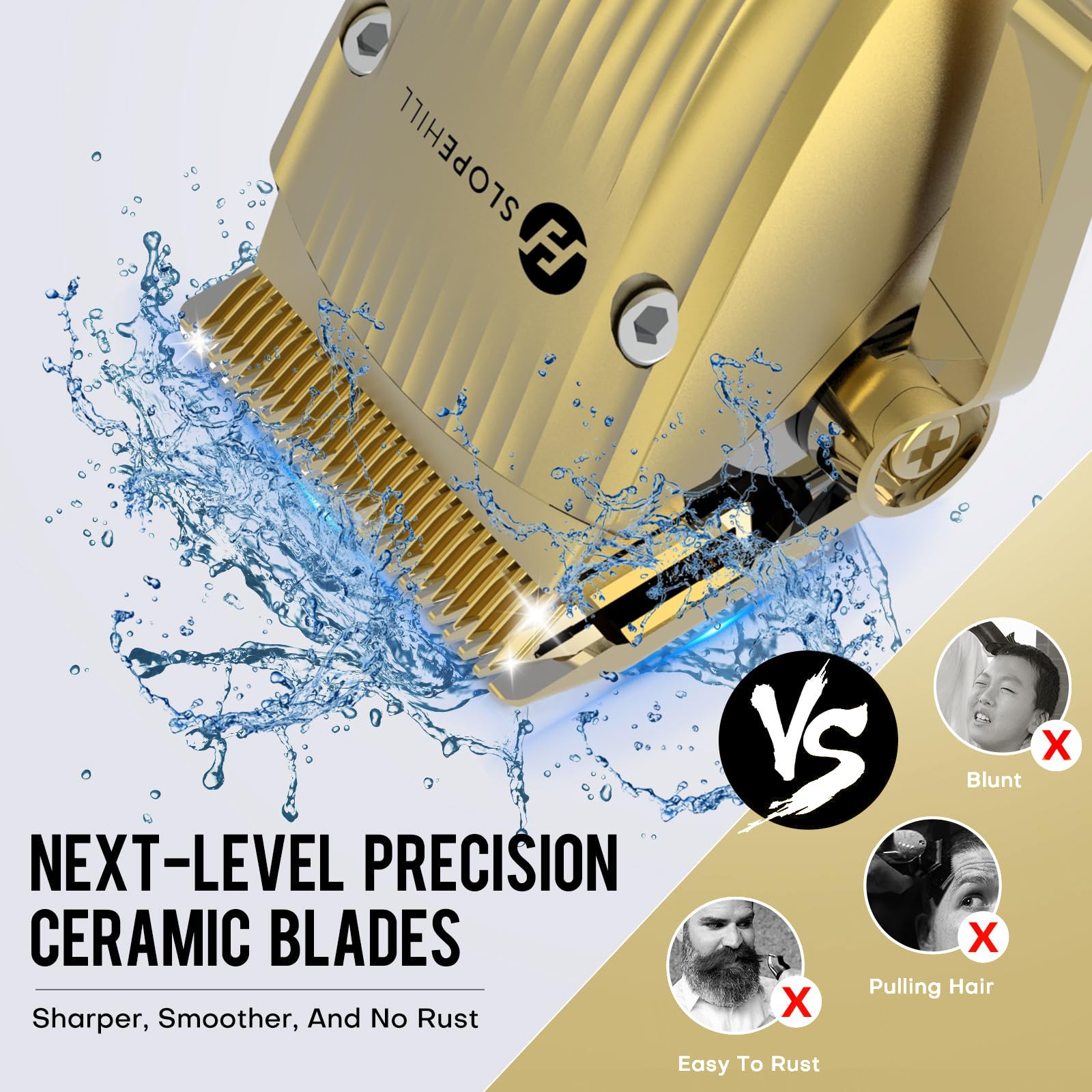 Profi Haarschneidemaschine und T-Klingen Trimmer Kit für Herren - Slopehill Schnurloser Barber Haarschneider Mit LED -Anzeige, Präzisions Haartrimmer Bartschneider Barttrimmer Set für Männer