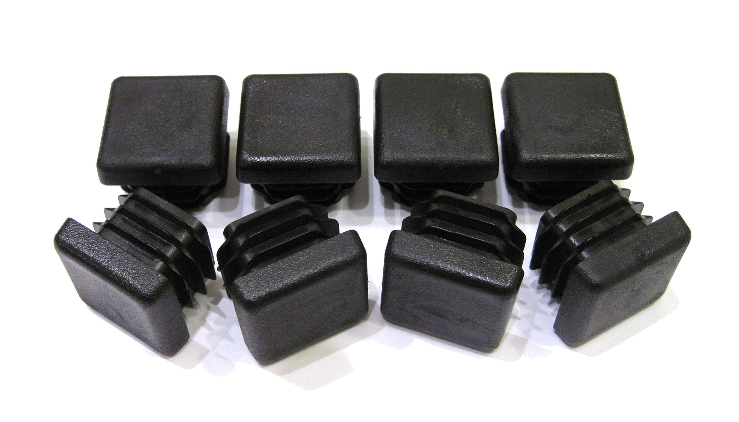 8pcs Pack: 20mm Square Black Plastic End Cap (for Hole Side Size from 19/32 to 23/32, incl. 5/8 inches), Furniture Finishing Plug