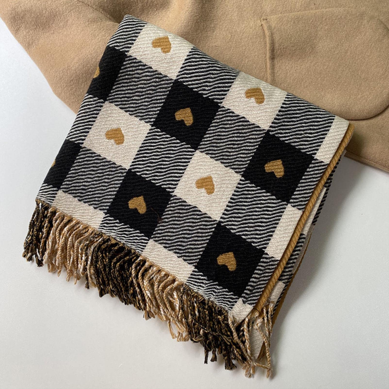 URYYRIT Sciarpa Sciarpa Inverno Inverno Cashmere A Lungo Imitazione da Donna Imitazione Cashmere Sciarf Femmina di Sciarpa da Donna A Scialle di Scialle.